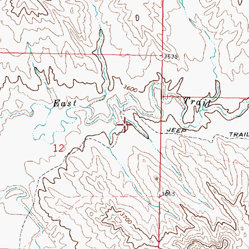 Topographic Map of 09S43E12ADBD01 Well, MT