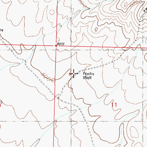 Topographic Map of 09S12W11BBDD01 Well, MT