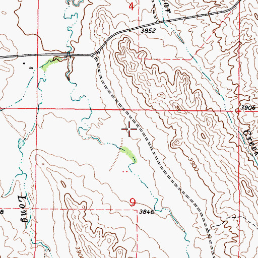 Topographic Map of 09S46E09BAAD01 Well, MT