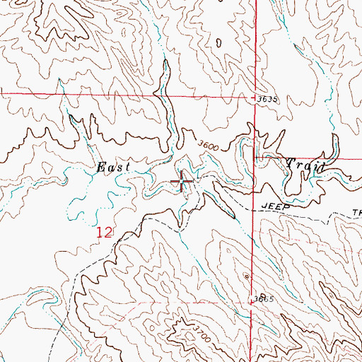 Topographic Map of 09S43E12ADBB01 Well, MT