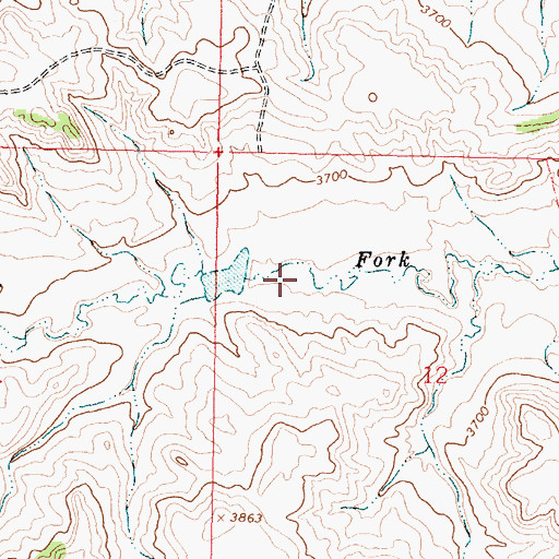 Topographic Map of 09S42E12BCAA01 Well, MT