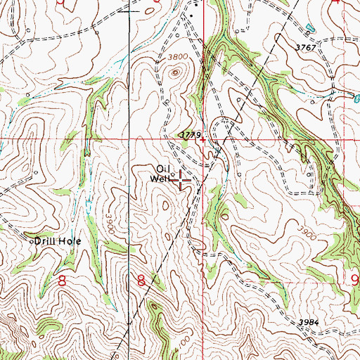 Topographic Map of 09S54E05DAAA01 Well, MT
