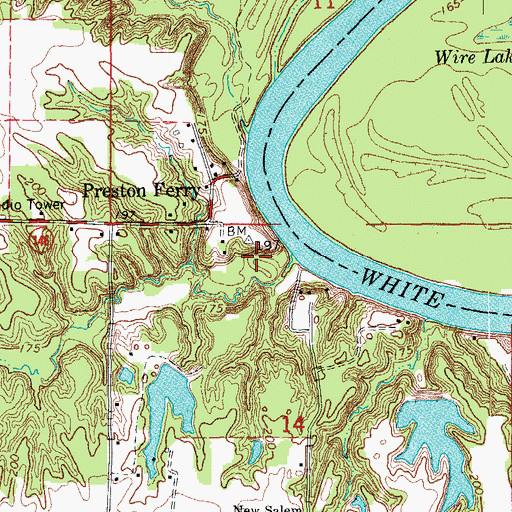 Topographic Map of Trice Lake, AR