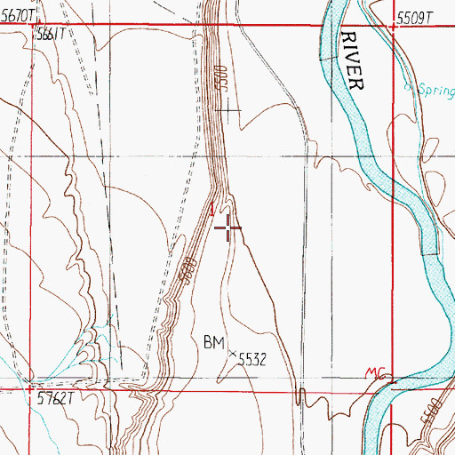 Topographic Map of 09S01W01DBBA01 Well, MT