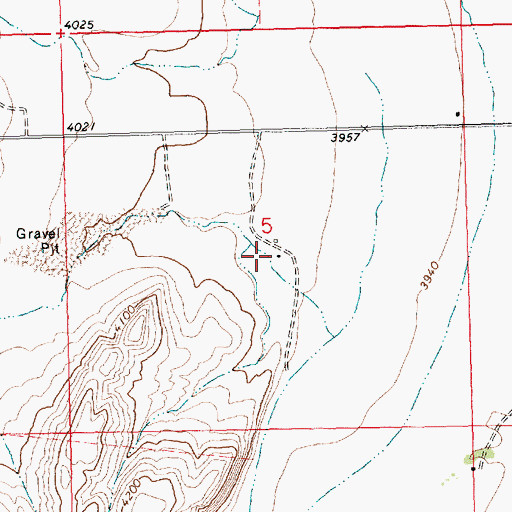 Topographic Map of 09S22E05DBBC01 Well, MT