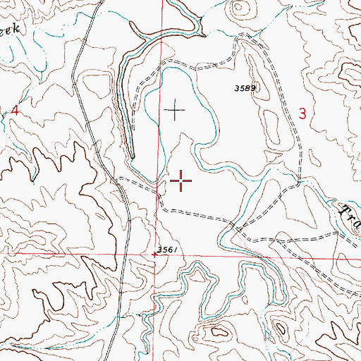 Topographic Map of 09S43E03CBCD01 Well, MT