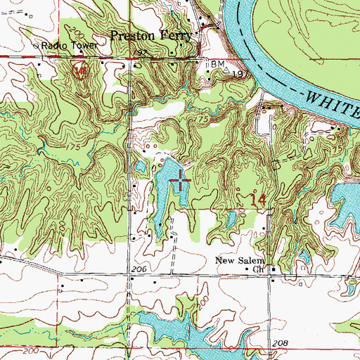 Topographic Map of McFall Lake Dam, AR