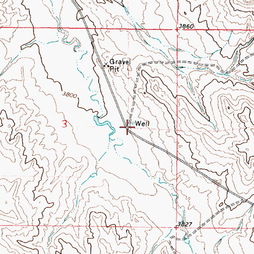 Topographic Map of 09S45E03ADCC04 Well, MT