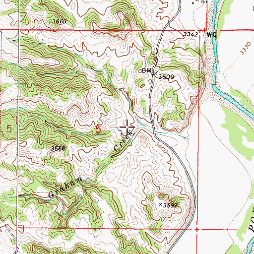 Topographic Map of 09S48E05ACDC01 Well, MT