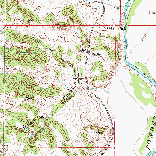 Topographic Map of 09S48E05AC__01 Well, MT
