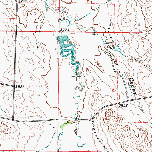 Topographic Map of 09S46E04BCAC01 Spring, MT