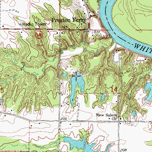 Topographic Map of McFall Lake, AR