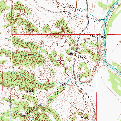 Topographic Map of 09S48E05ACDD01 Well, MT