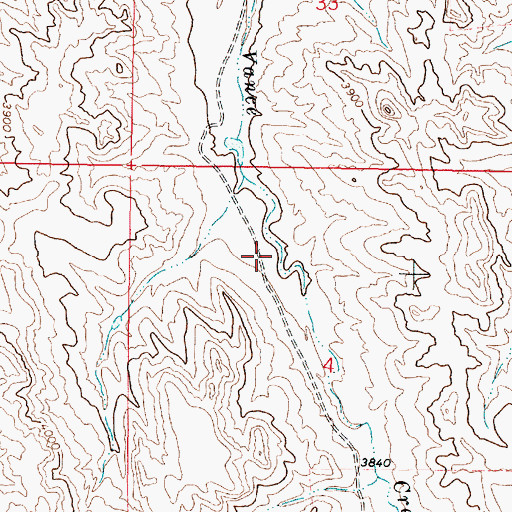 Topographic Map of 09S45E04BACD01 Well, MT