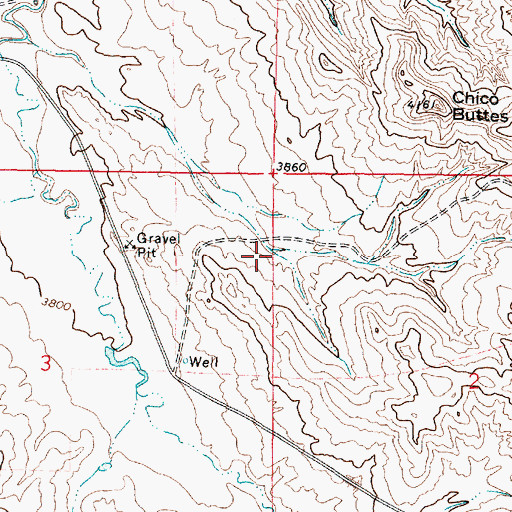 Topographic Map of 09S45E03AADD01 Well, MT