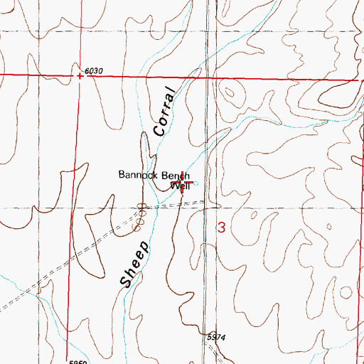 Topographic Map of 09S12W03BDAC01 Well, MT