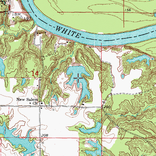 Topographic Map of Payer Lake Number One, AR