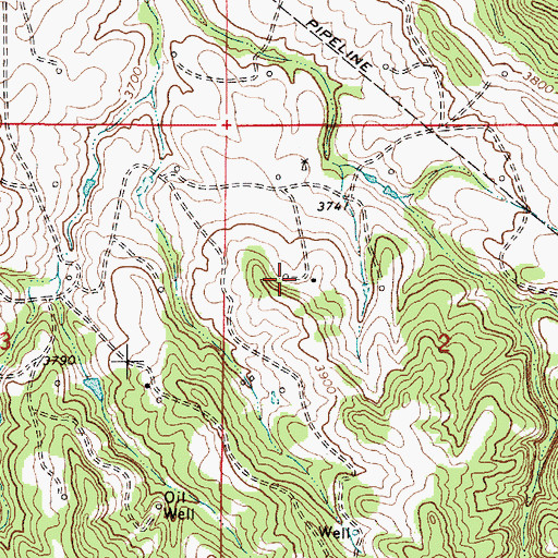 Topographic Map of 09S54E02BCAD01 Well, MT