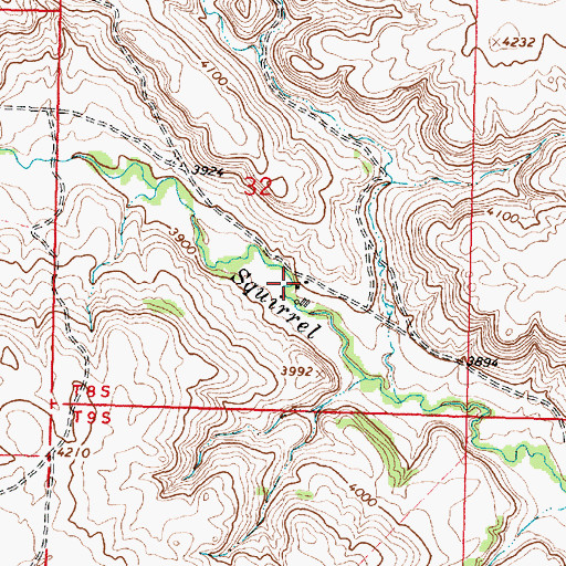 Topographic Map of 08S39E32DBCD01 Well, MT