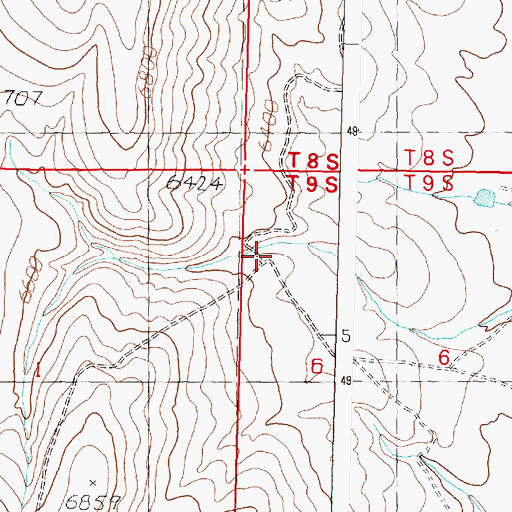 Topographic Map of 09S12W06BBCD01 Well, MT