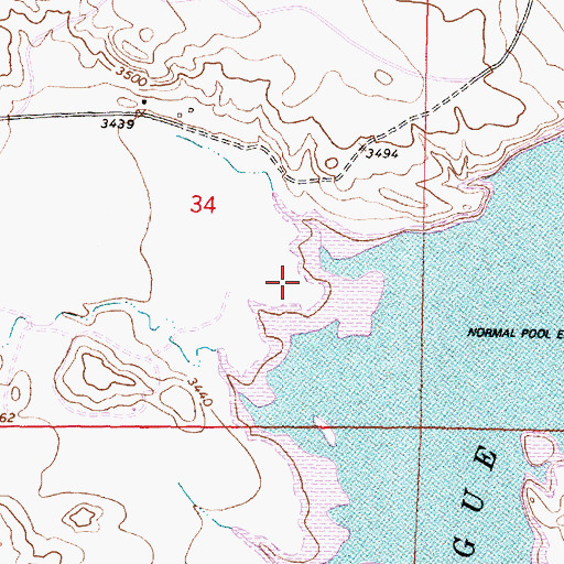 Topographic Map of 08S40E34DBDA01 Well, MT