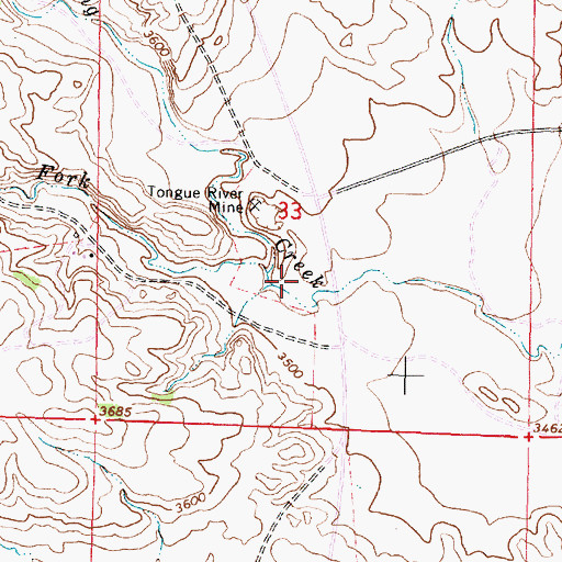 Topographic Map of 08S40E33CADA01 Well, MT