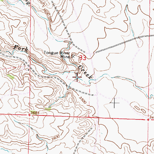 Topographic Map of 08S40E33CADC01 Well, MT