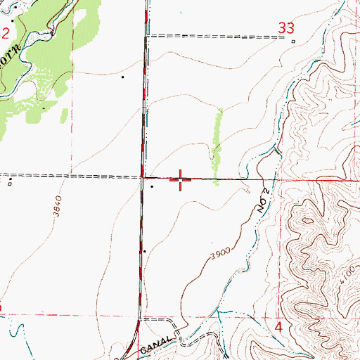 Topographic Map of 09S35E04BBBA01 Well, MT