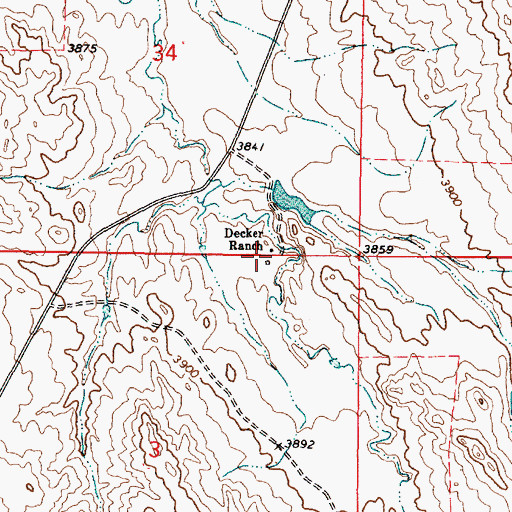 Topographic Map of 09S46E03AABB01 Well, MT