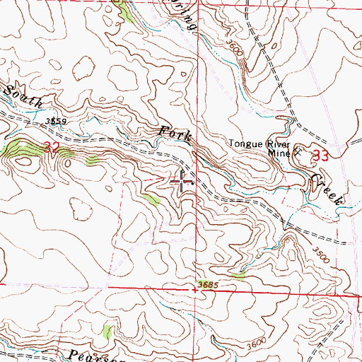 Topographic Map of 08S40E32DAAD01 Well, MT