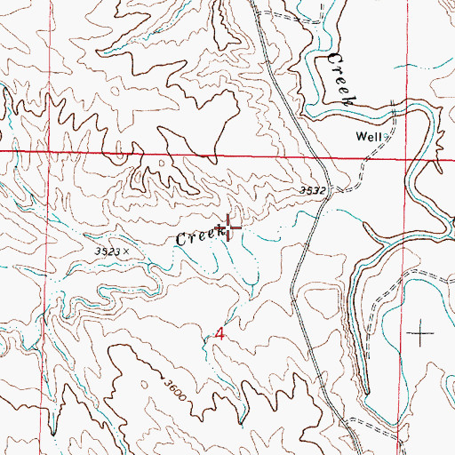 Topographic Map of 09S43E04ABCA01 Well, MT
