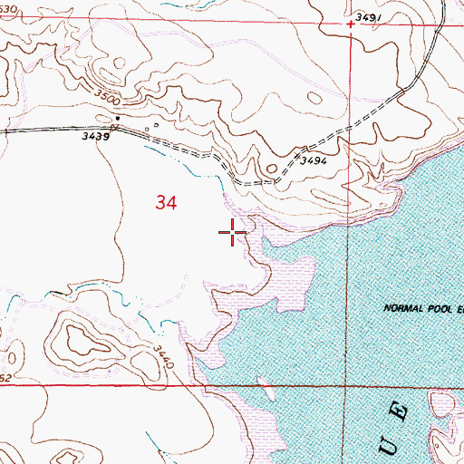 Topographic Map of 08S40E34DBAD01 Well, MT