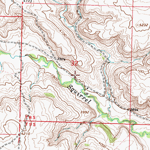 Topographic Map of 08S39E32DBBC01 Well, MT