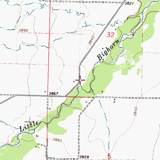 Topographic Map of 08S35E32CDCB01 Well, MT