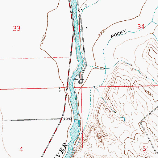 Topographic Map of 08S22E34CCCB01 Well, MT