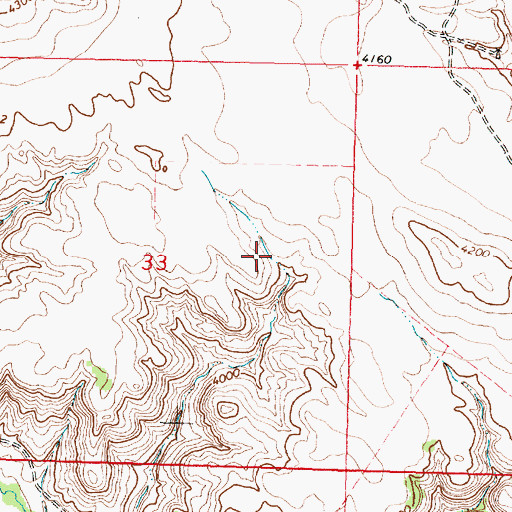 Topographic Map of 08S39E33ADCC01 Spring, MT