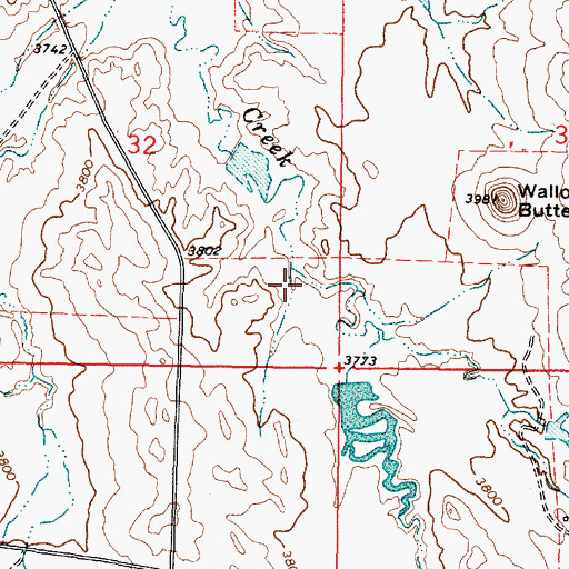 Topographic Map of 08S46E32DDAC01 Well, MT