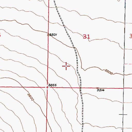 Topographic Map of 08S08W31CCAA01 Well, MT