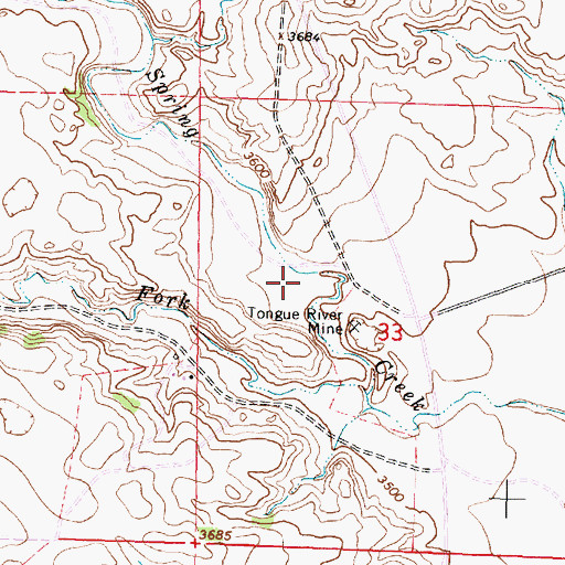 Topographic Map of 08S40E33ACDB01 Well, MT