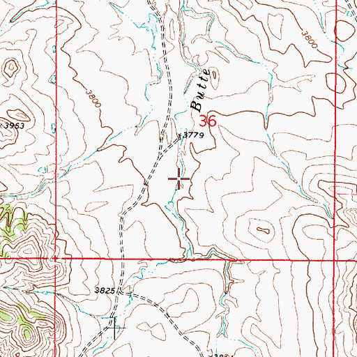 Topographic Map of 08S50E36CA__01 Well, MT