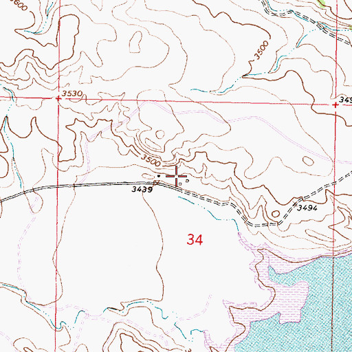 Topographic Map of 08S40E34BDAD01 Well, MT