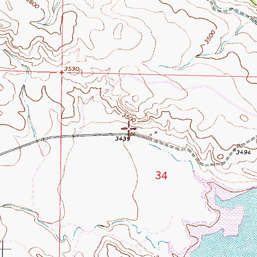 Topographic Map of 08S40E34BDBA01 Well, MT