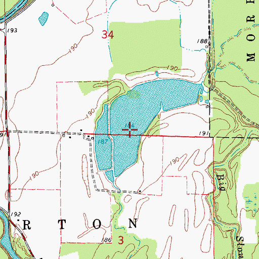Topographic Map of Randolph Reservoir Dam, AR