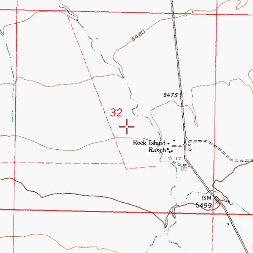 Topographic Map of 08S08W32DBBA01 Well, MT