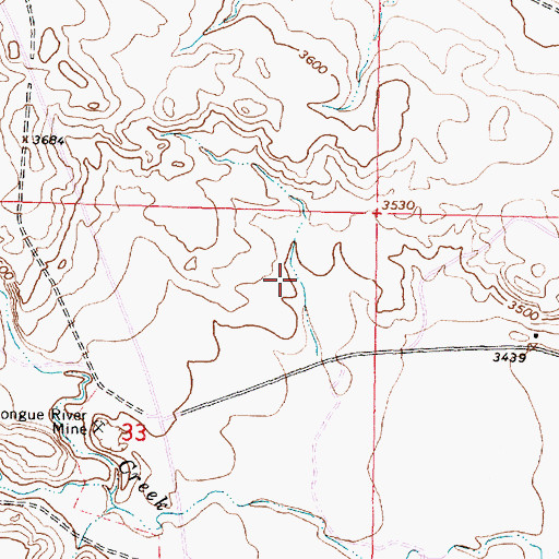 Topographic Map of 08S40E33AACB02 Well, MT