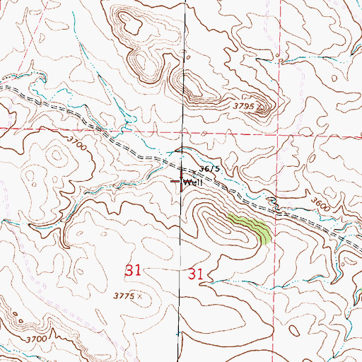 Topographic Map of 08S40E31ABDA01 Well, MT