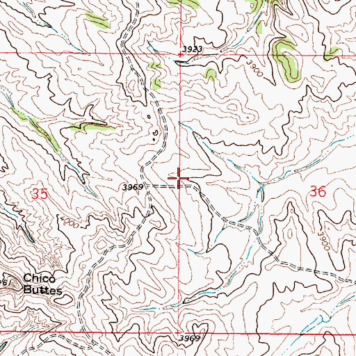 Topographic Map of 08S45E36BCCC01 Well, MT