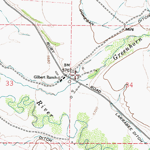 Topographic Map of 08S04W34BCC_01 Well, MT
