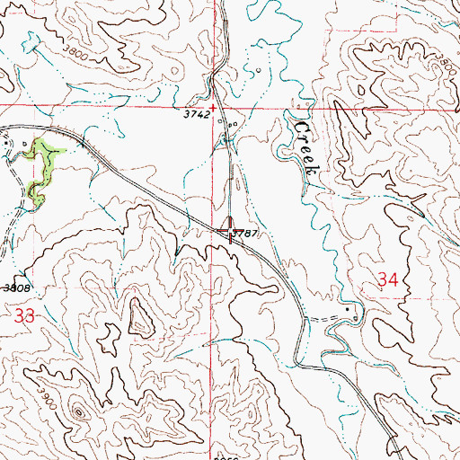Topographic Map of 08S45E34BCBC01 Well, MT