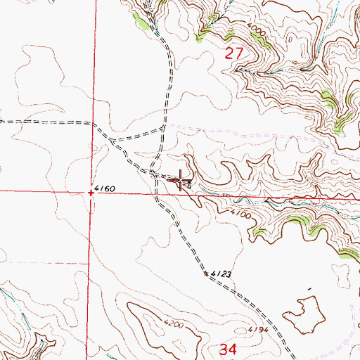 Topographic Map of 08S39E27CDCD01 Well, MT